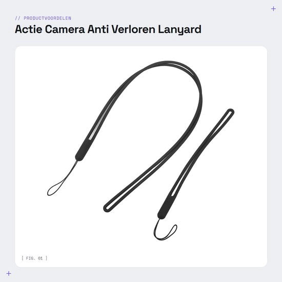 Lanyard Antifottura per Sportcamera - Polsband e Cerniera - Nero - Ideale per Sportcamera - Sicuro e Affidabile - Adatto per X3 X2 2