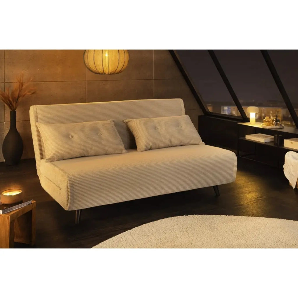 Divano trasformabile retto PRESTO bianco beige – Divano letto 2 posti