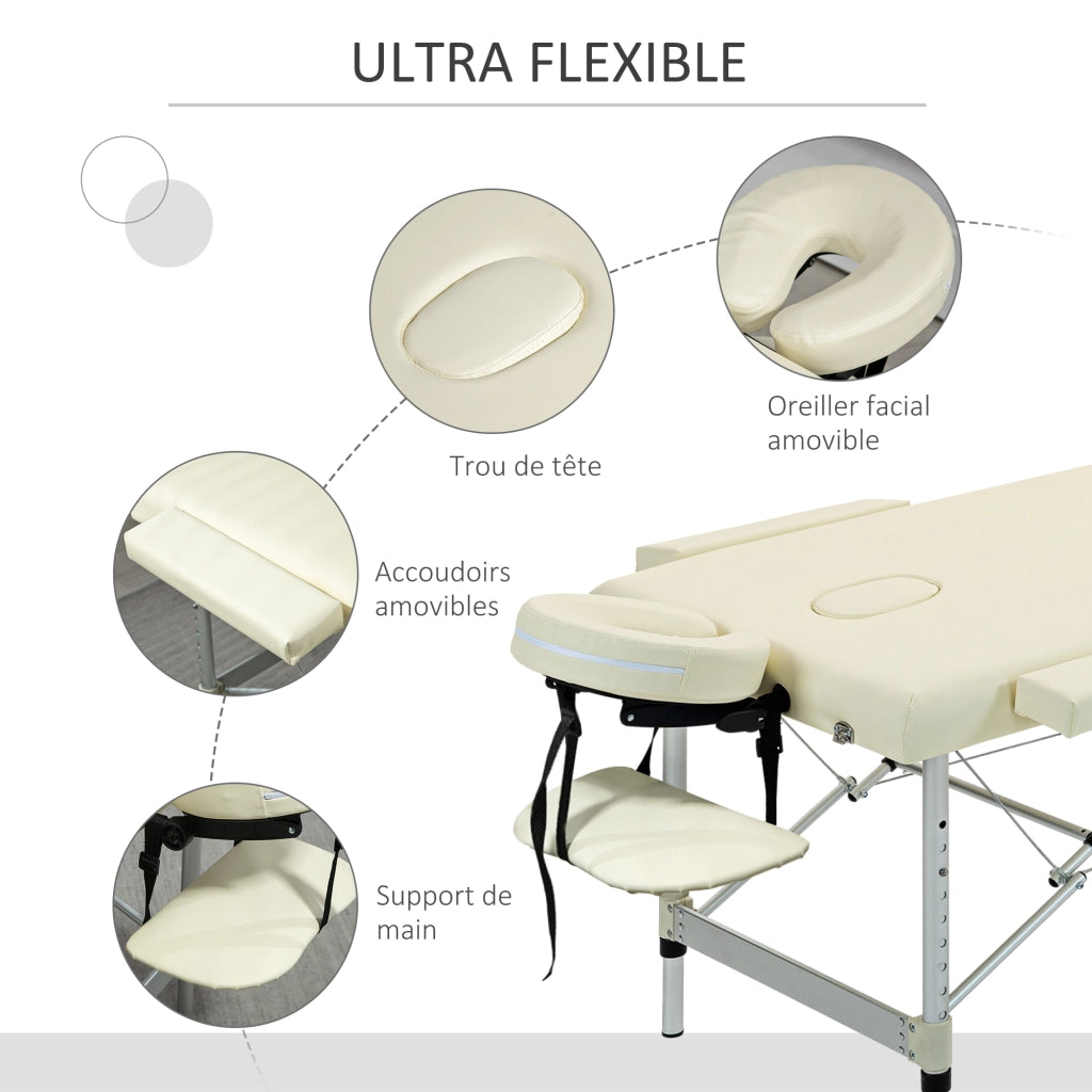 Tavolo da massaggio pieghevole ¨C zephmum ¨C 210x90 cm crema
