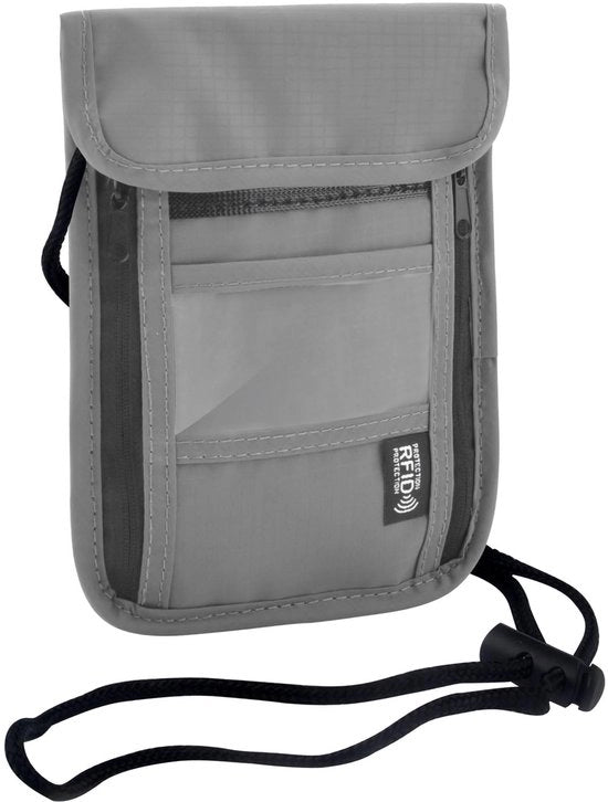 Borsa unisex - Portamonete acqua resistente - Protezione RFID - Organizzatore per smartphone - Tasca per passaporto - PVC - 19x14 cm - Borsa da viaggio