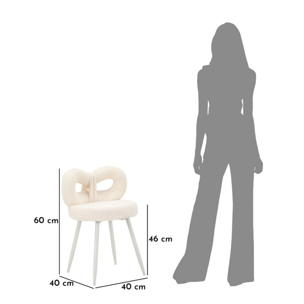 Sedia Fiocco, Bianco, MDF, 40x40x67 cm