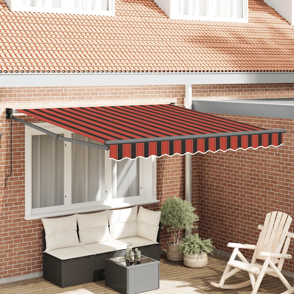 Tenda Retrattile Arancione Marrone 3,5x2,5m Tessuto e Alluminio