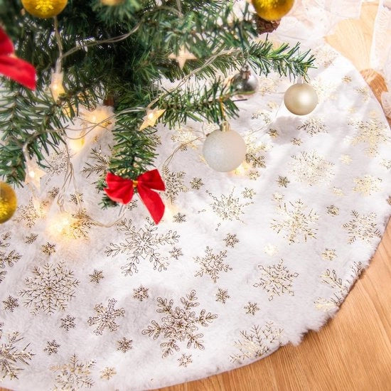 Decorazione di Natale a forma di albero da 122 cm con decorazioni di bontà e fiocchi di neve in forma rotonda