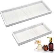 Set di Scatole da Bagno in Marmo Bianco, 2 pezzi - Scatola di Conservazione in Marmo Bianco per Bagno e Cucina