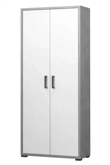 Armadio 2 ante + cassetto interno ossido+ bianco cemento già montato L75.3 H175 P33