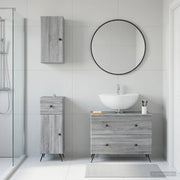 Set di armadietti da bagno in 3 pezzi BREDA Sonoma grigio 3417807