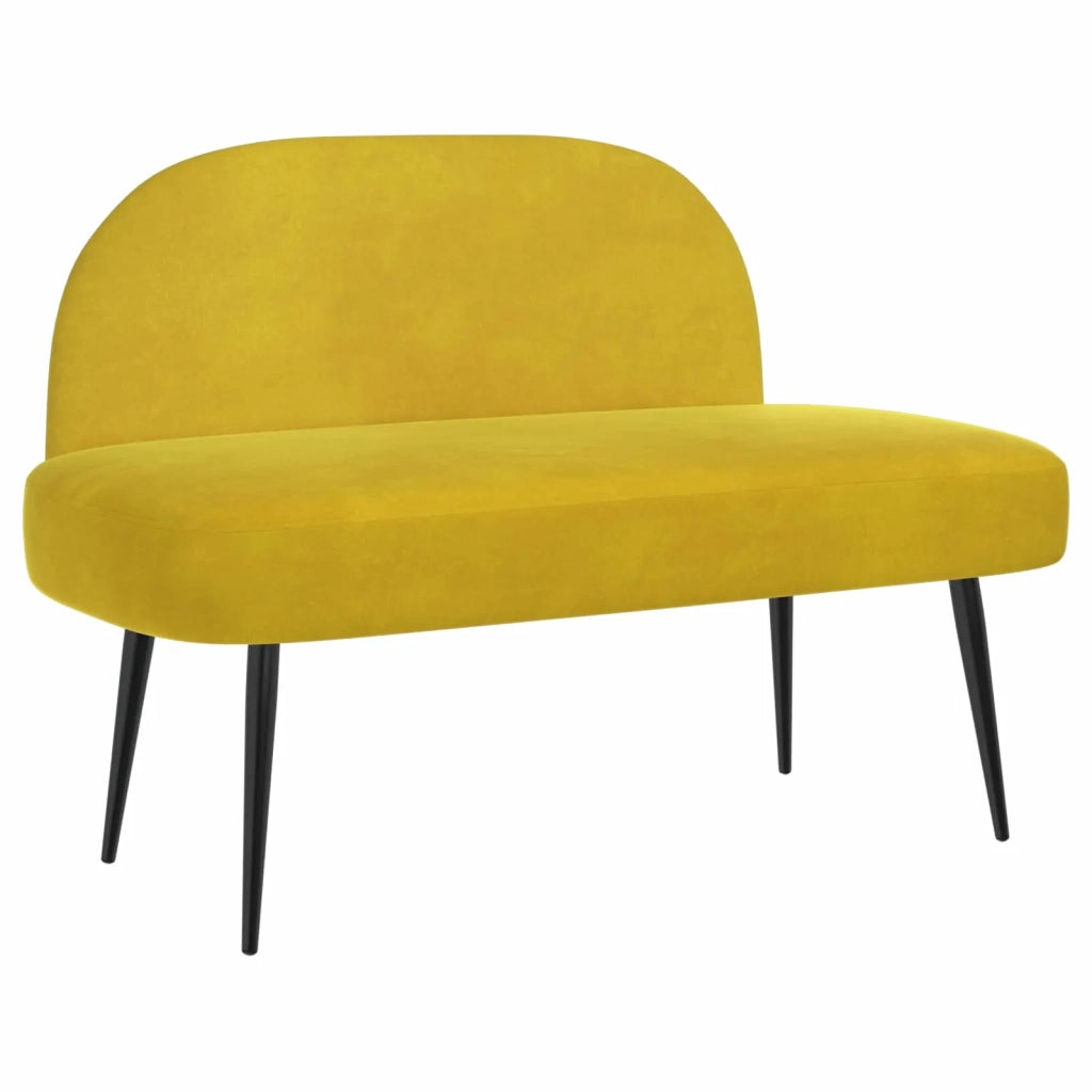 Panchina imbottita con schienale Giallo 110 x 60 x 76 cm 42040792