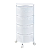 Carrello di servizio carrello da cucina/soggiorno mobile contenitore a 4 ripiani acciaio 75 x 33 cm bianco 03_0009247