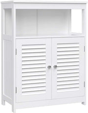 Arredamento Bagno - Wastafello - Arredamento Bagno - Con Compartimento Aperto - Mobili Bagno a Pavimento - Mobili Bagno Angolare - Con Doppia Porta - Bianco - 60 x 80 x 30 cm (L x A x P)
