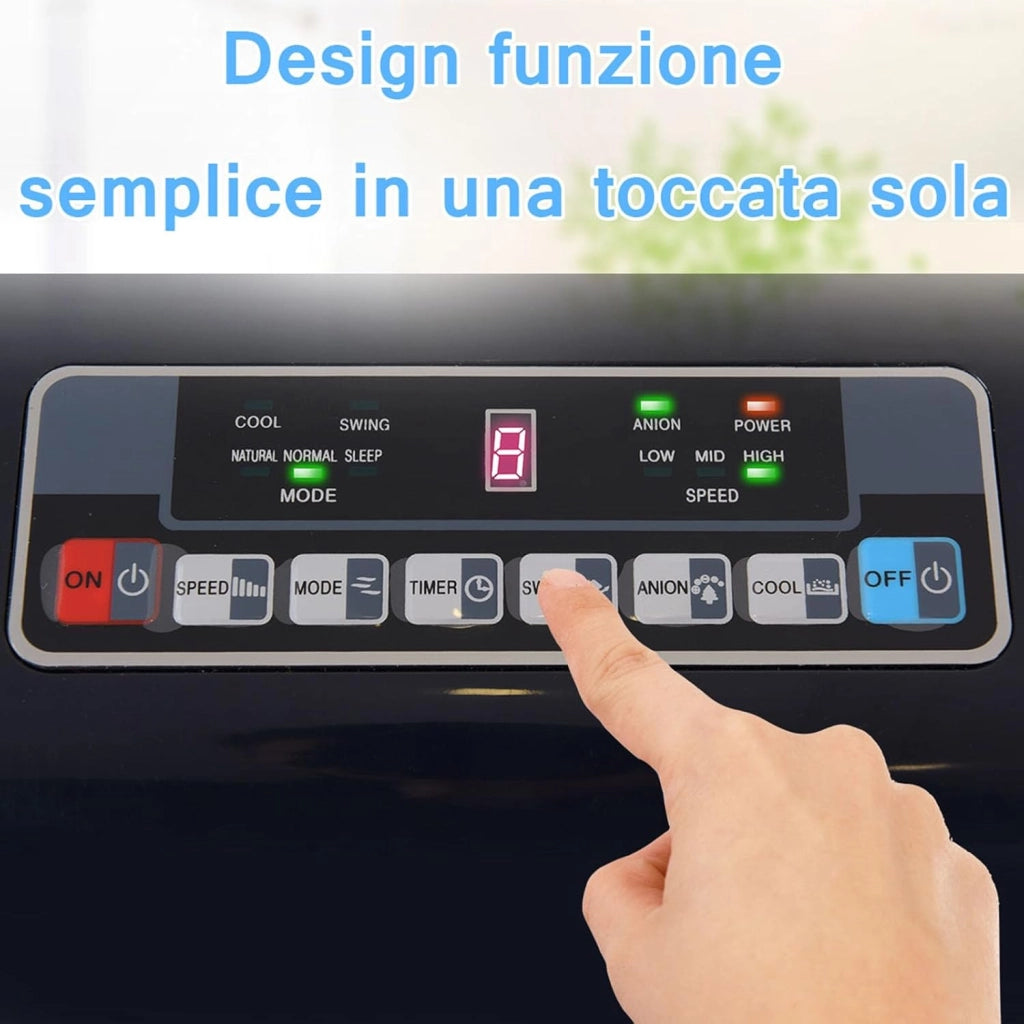 Condizionatore Climatizzatore Portatile Raffrescatore Evaporativo, con Telecomando, Funzione Raffreddatore e Umidificatore, Serbatoio Acqua 6L, 230V