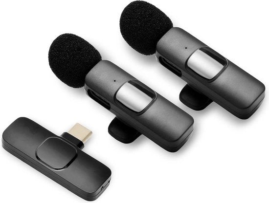Microfono lavalier wireless per smartphone Registrazione video intervista live Riduzione rumore Plug-and-play