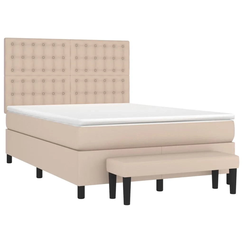Giroletto a Molle con Materasso Cappuccino 140x190cm Similpelle