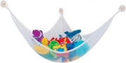 Ottimizzazione dello spazio per la conservazione di giocattoli in camera da bambino, con corda e ganci, bianco.