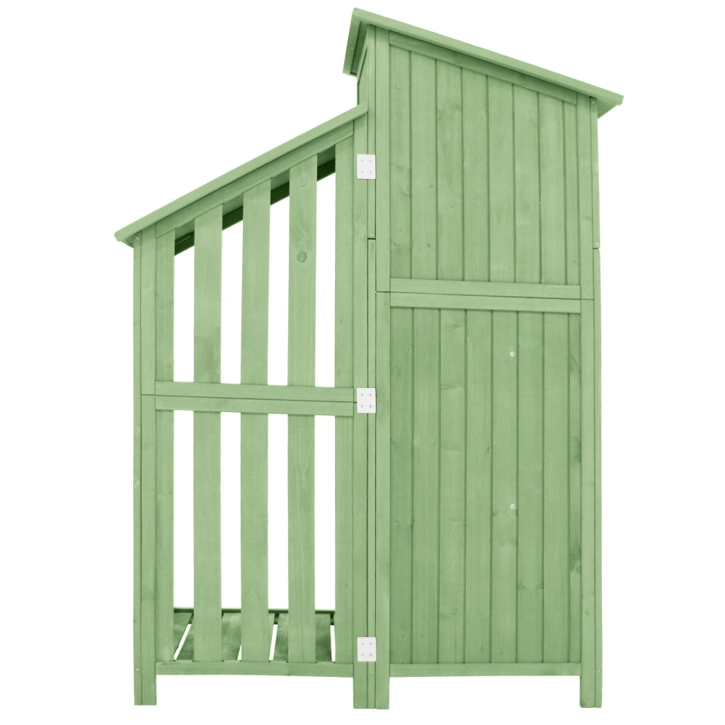 Capanno da giardino Armadio da giardino Armadio da giardino; Altezza x Larga: 124x46 cm; Altezza 124x46x174cm; adatto anche per piccoli giardini; Verde (Capanna di legno; 1 pezzo; Casa da giardino)