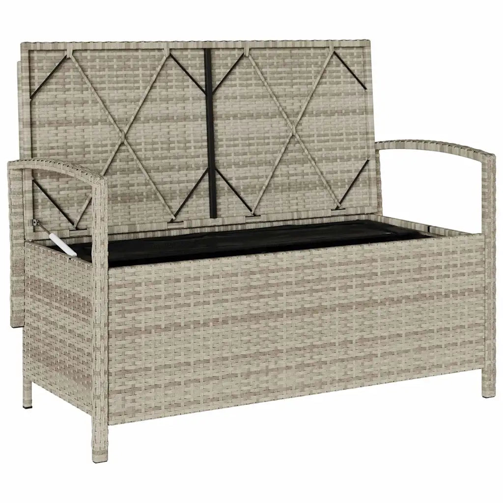 Panca Portaoggetti da Giardino con Cuscino-Sgabello-Panca con Contenitore in Polyrattan 161874