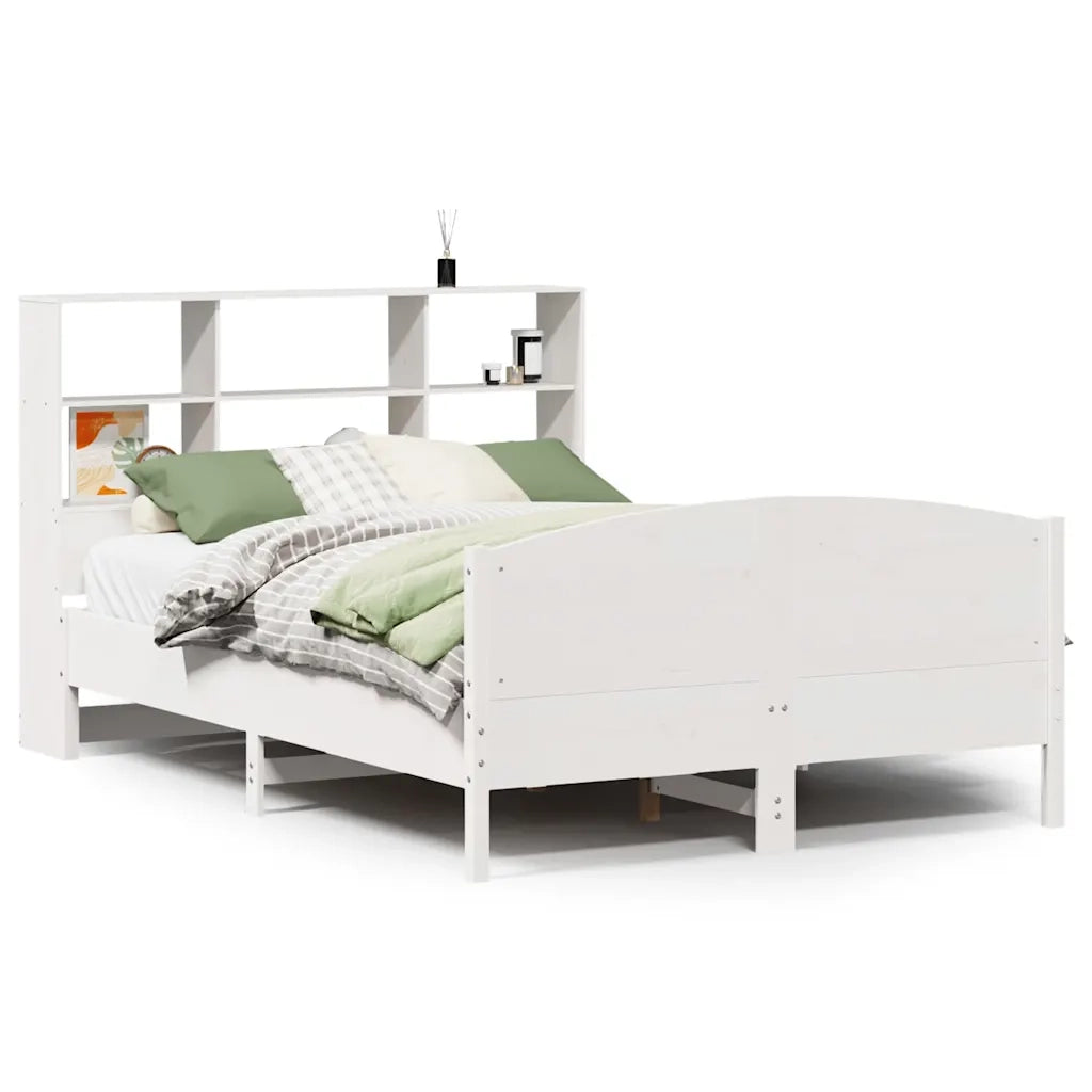 Letto Libreria senza Materasso Bianco 140x190 cm Legno di Pino 3323111