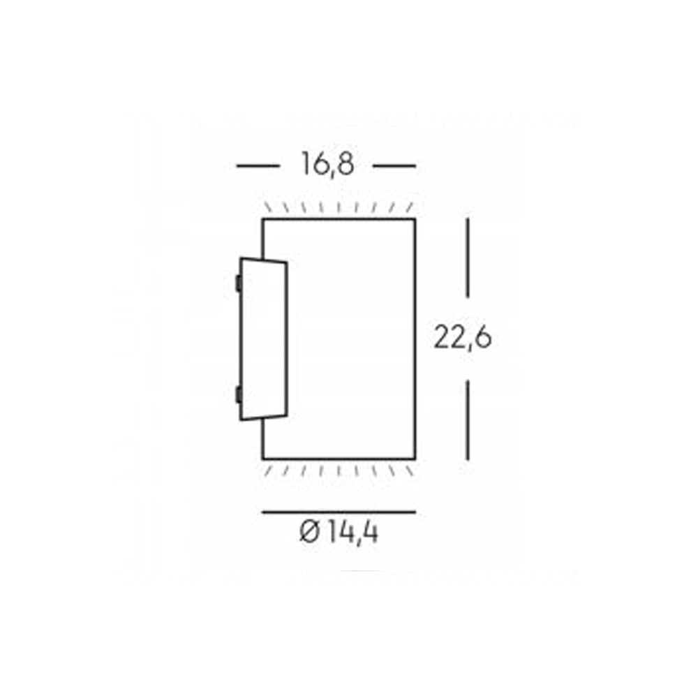 Applique Da Esterno Moderna Show Alluminio E Vetro Bianco Led 20+20W 3000K