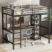 Letto a soppalco - Xylo - 90x200 cm scrivania metallo legno