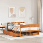 vidaXL Letto senza Materasso Marrone Cera 160x200 cm in Legno di Pino