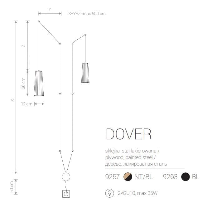 Applique Nowodvorski Dover nera compensato 2xGU10 35W