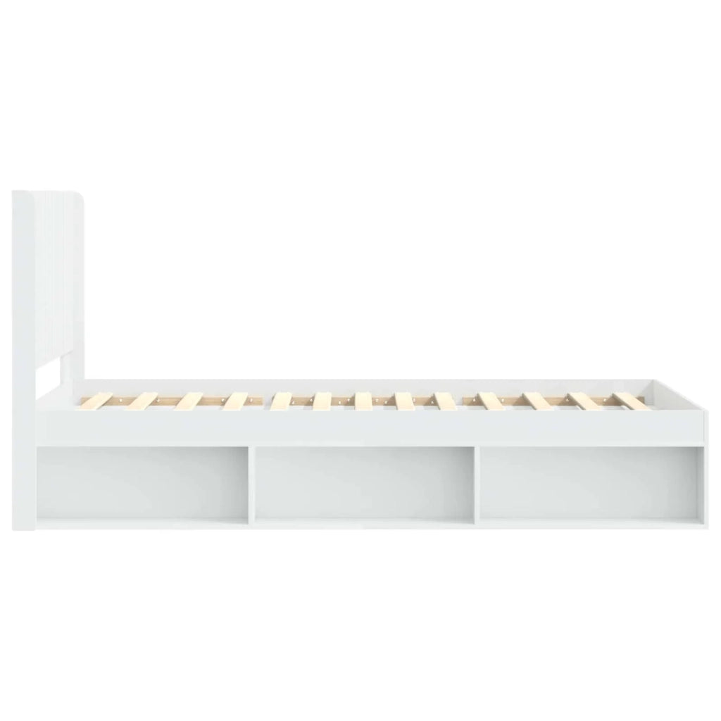 Struttura del letto con stoccaggio e testata Bianco 90 x 190 cm 3413901