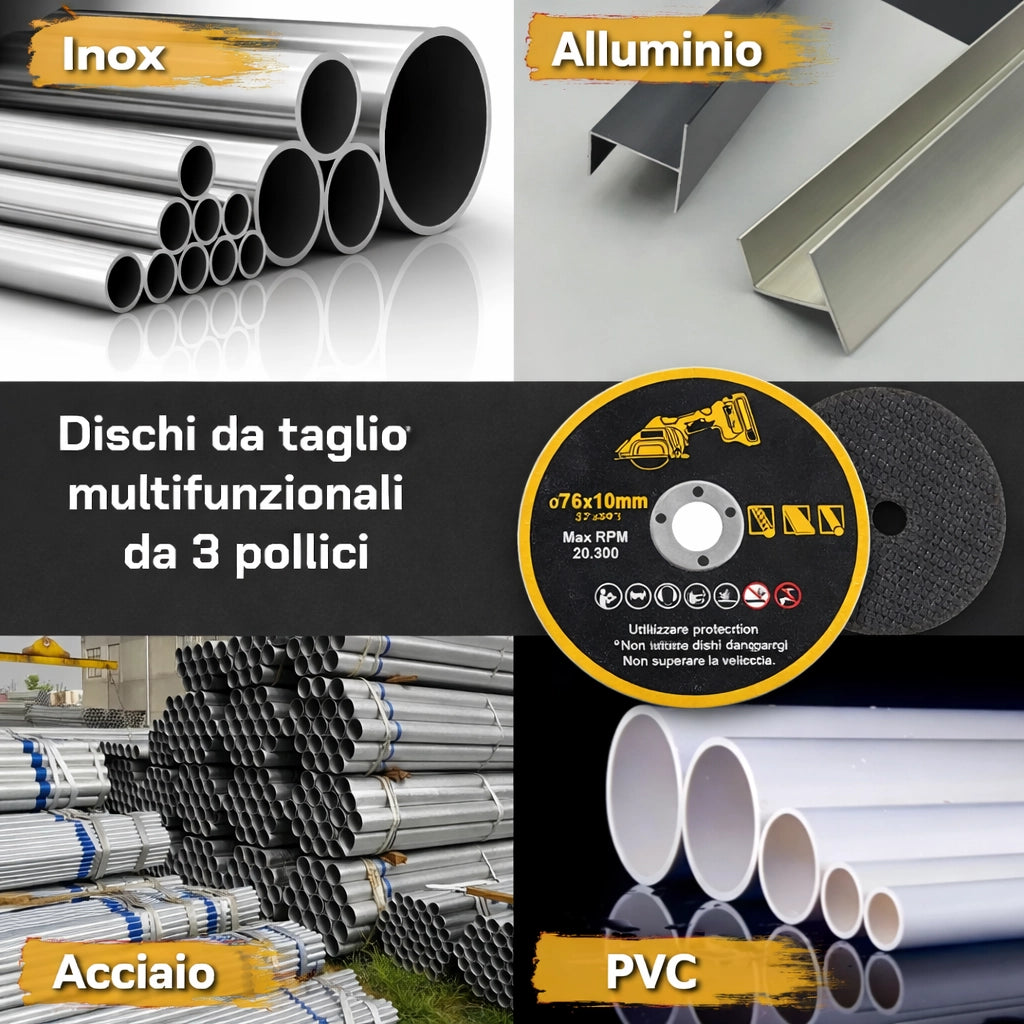 25 Dischi Da Taglio 76mm Mini Smerigliatrice mini flex Ø76x10mm Metallo Acciaio