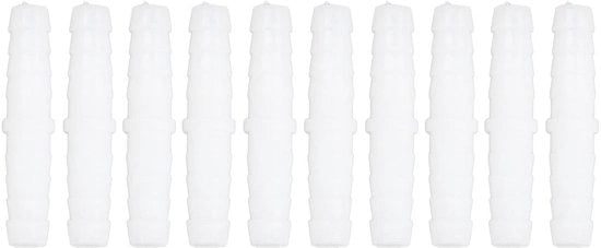 Fitting per Pilastra in Plastica - 10 Unità - Duraturo e Senza Odore - 6-6 mm - Adatto per Slangi di Pompa e Slangi in Silicone - Facile da Utilizzare