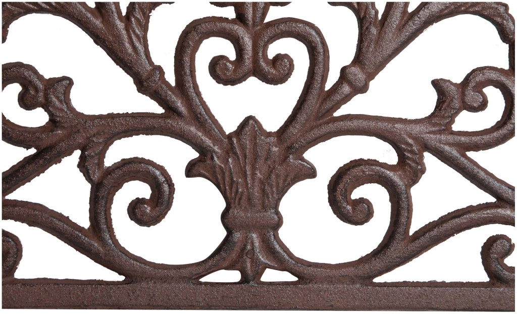 Biscottini Zerbino in ghisa finitura ruggine anticata L68,5xPR32xH1,5 cm mezzaluna