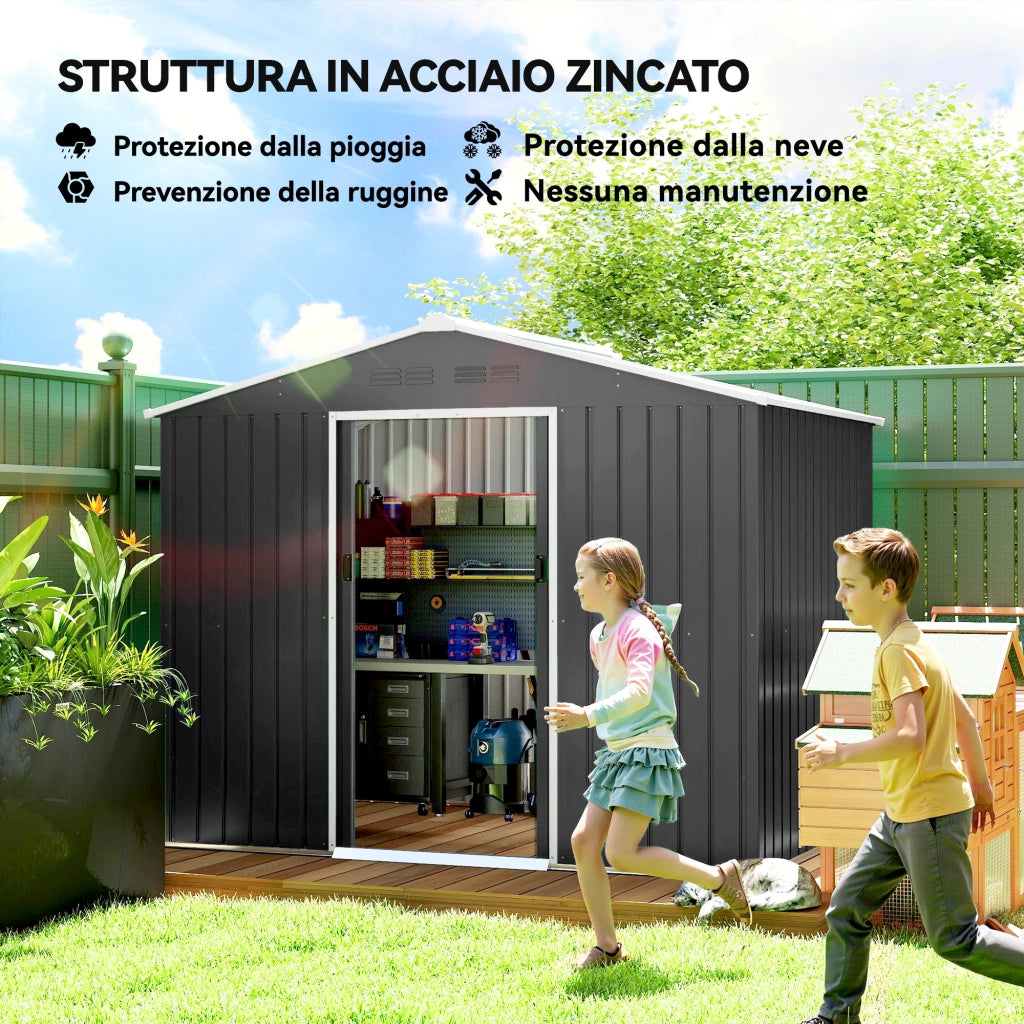 Casetta da Giardino ¨C zephmum ¨C Grigio Scuro Acciaio 230x170x? cm