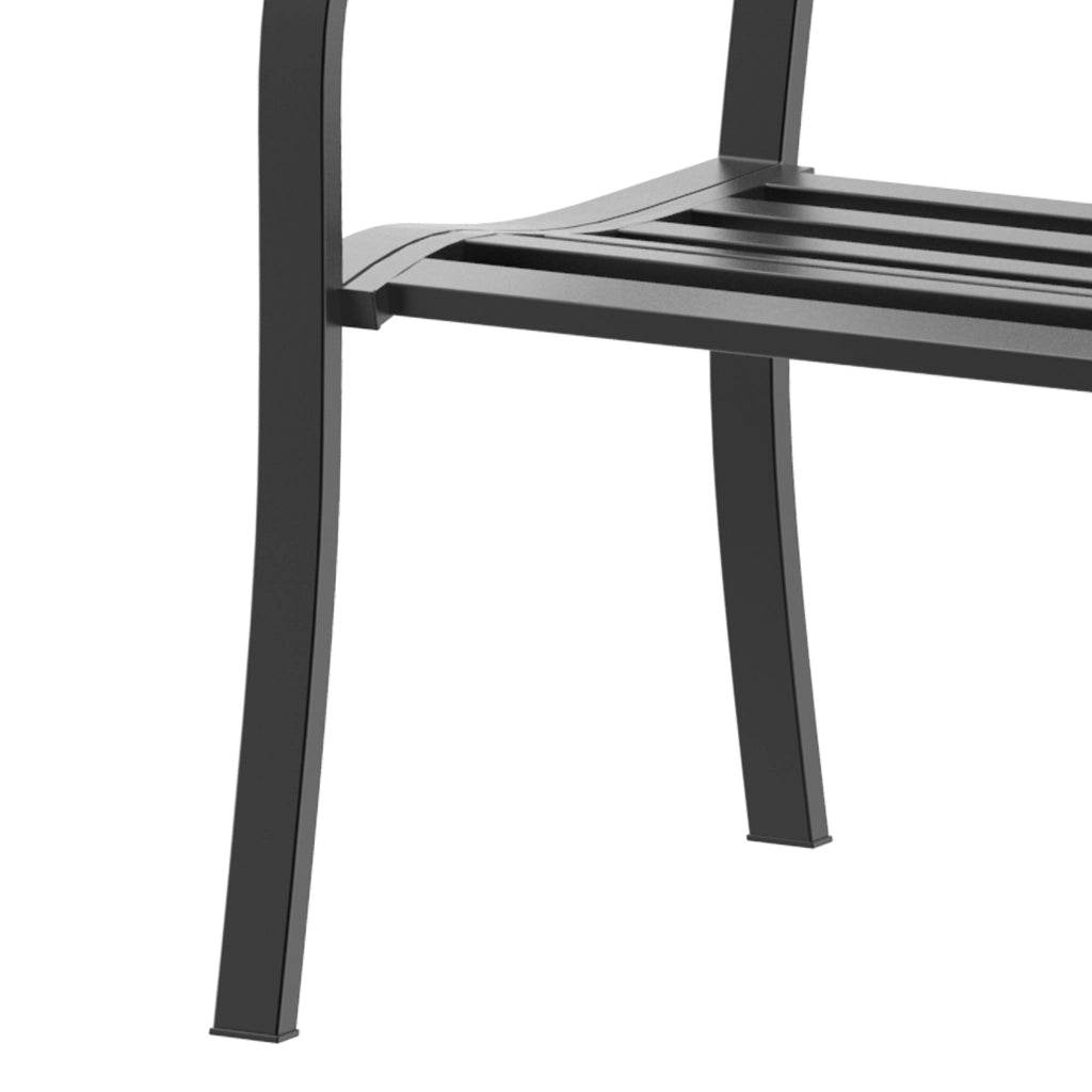 Panchina da Giardino Esterno ¨C zephmum ¨C Metallo Nero 127x60x85cm