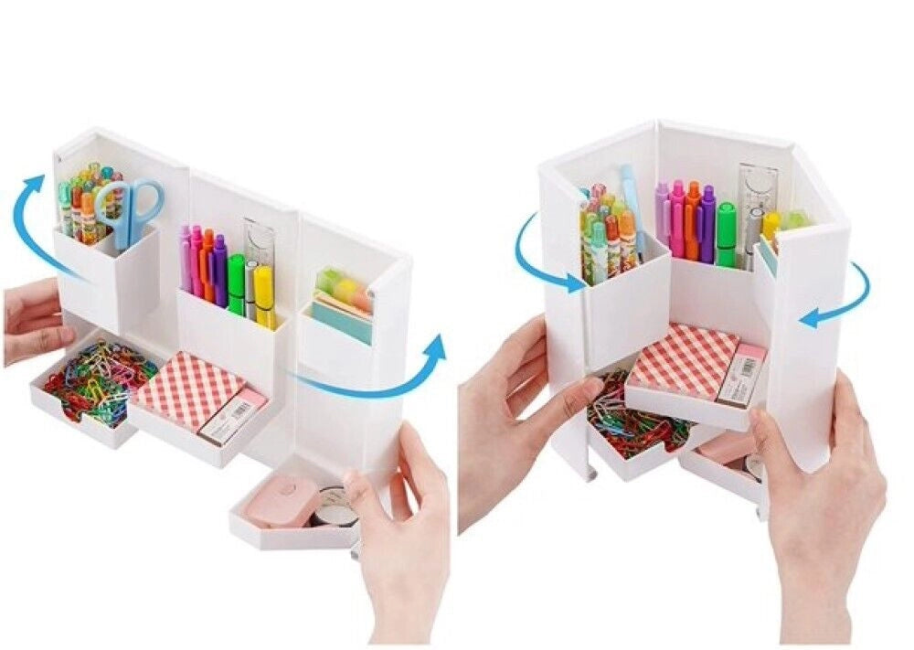 Organizer da scrivania multifunzione richiudibile portapenne cancelleria JK21196