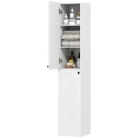 Mobiletto da Bagno a Parete con 6 Ripiani, Superficie Laccata, MDF, Bianco
