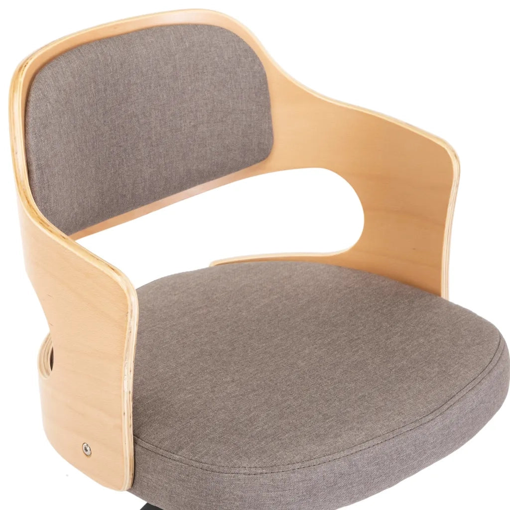 Sedia da Pranzo Girevole Grigio Talpa Legno Ricurvo e Tessuto cod mxl 31486