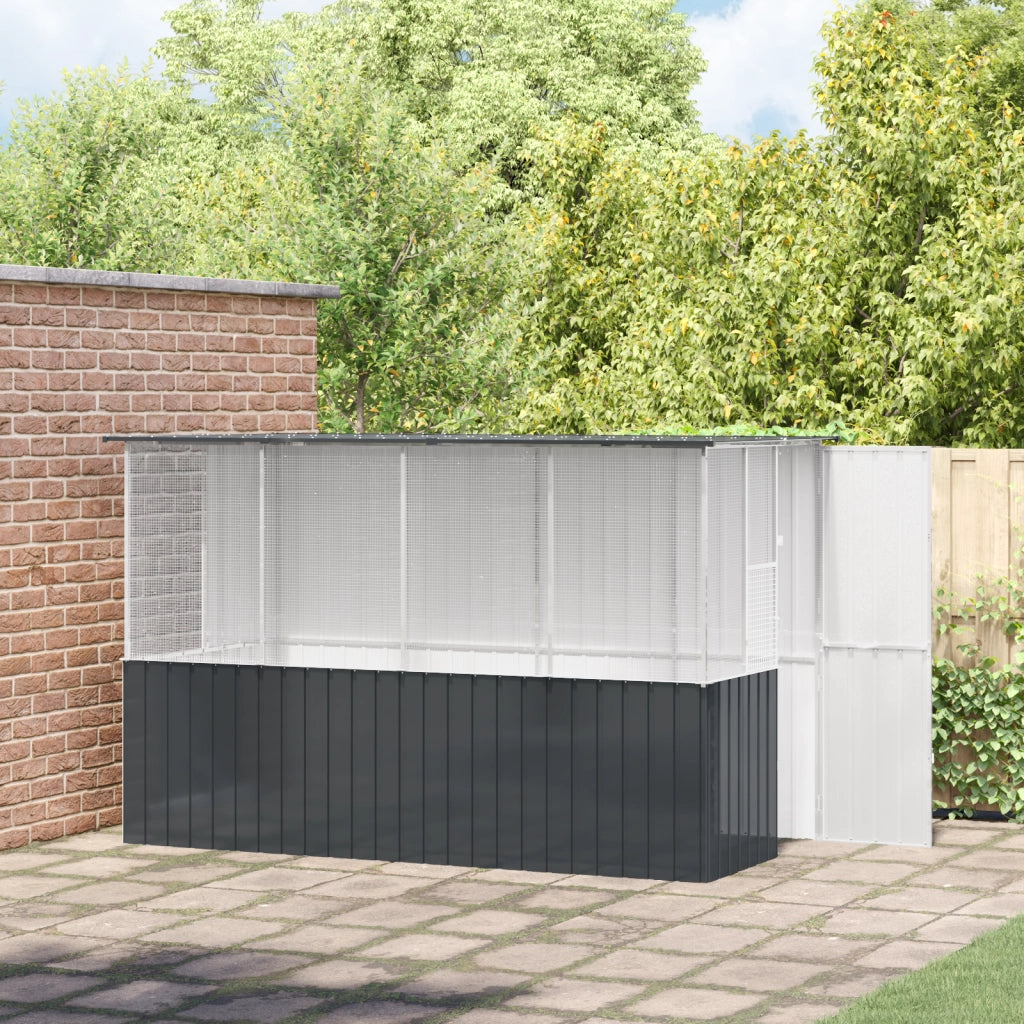 Gabbia per Uccelli  Anthracite 215x78x200 cm Acciaio Galvanizzato