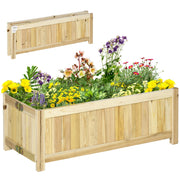 Vaso Rialzato Pieghevole in Legno Massello per Giardino ¨C zephmum ¨C Naturale 70x30x25