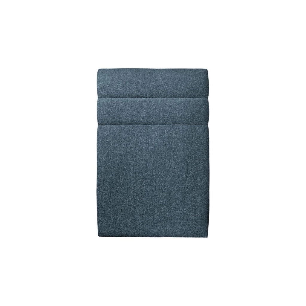 Testiera in tessuto bouclé blu con linee L90 cm
