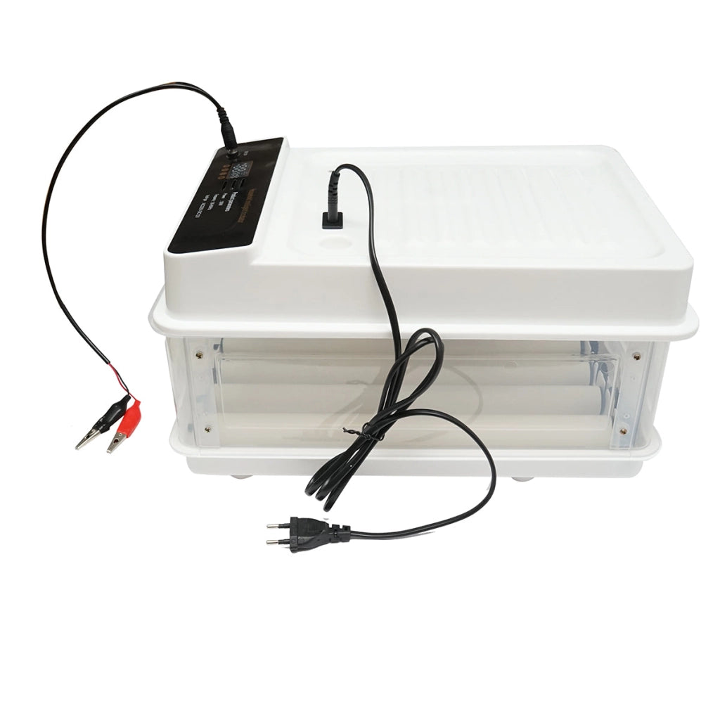 Incubatrice automatica 30 uova 50W, 12V-220V con rotazione automatica, controllo temperatura e umidità, display digitale