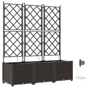 Fioriere | Cassetta per fiori | Vaso da giardino 3 pz Marrone 120 x 40 x 142 cm Plastica