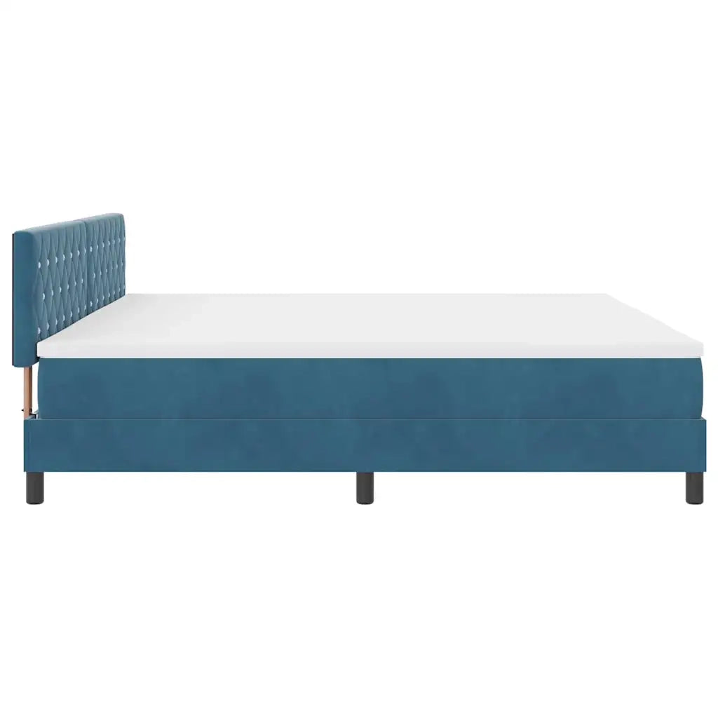 Letto a molle con materasso Blu Scuro 200 x 200 cm Velluto 3339132