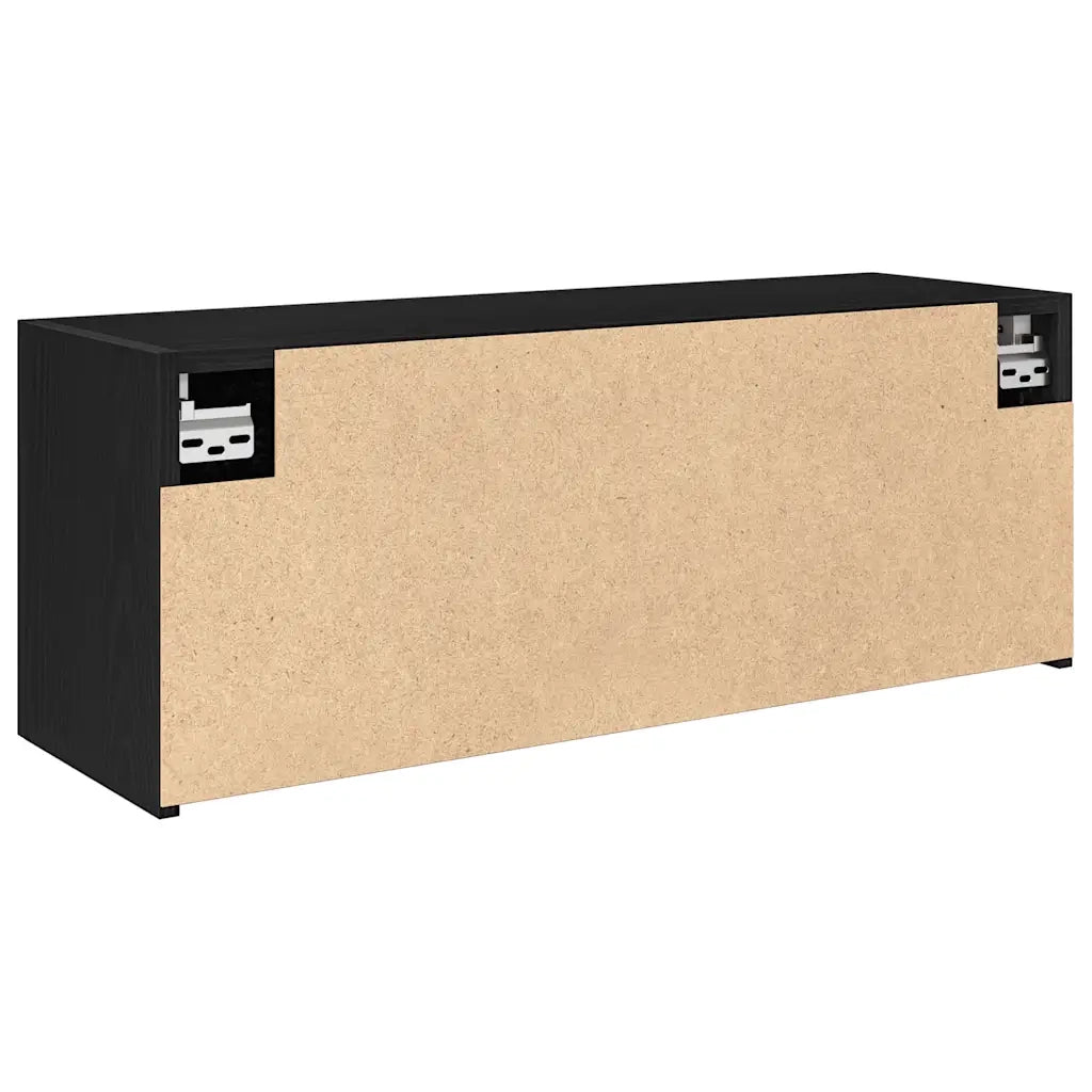 vidaXL Mobile da Bagno a Parete Nero 80x25x30 cm in Legno Multistrato