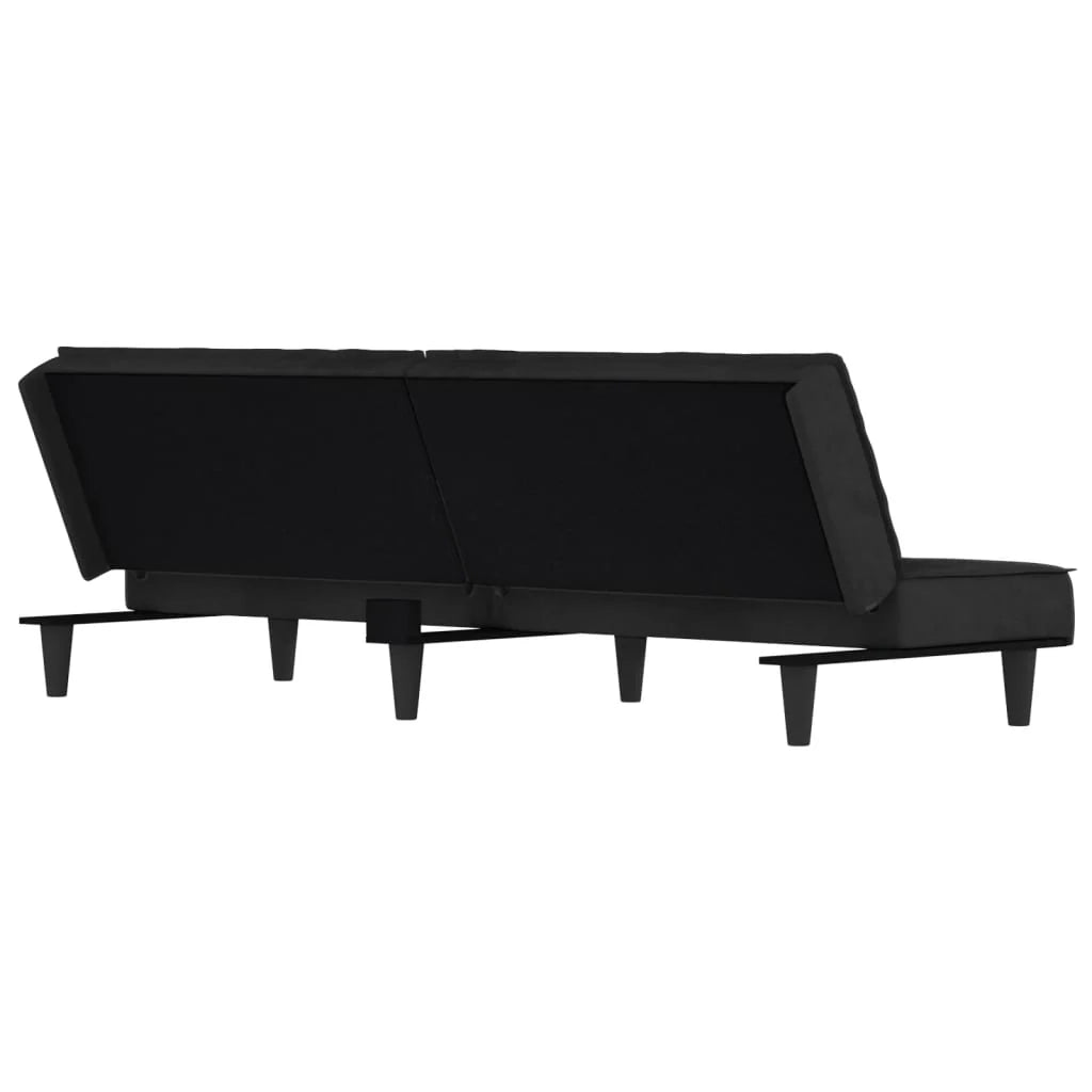 Divano letto grigio 200 x 89 x 70 cm velluto scuro 02_0019246