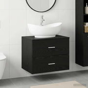 Set di mobili per il bagno Rovere Nero Legno ingegnerizzato 3404399