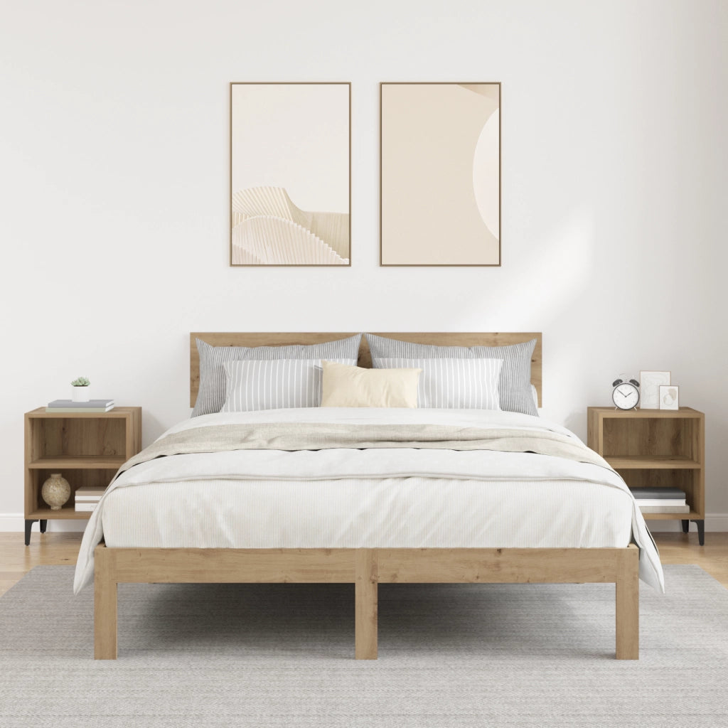 Comodini 2 pcs Rovere artigianale 40x30x50 cm Legno ingegnerizzato
