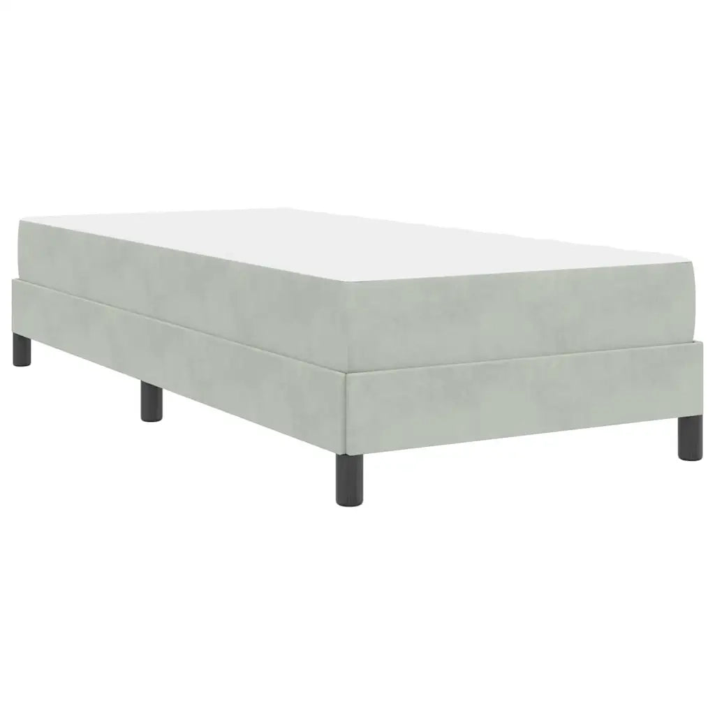 Letto a molle con materasso Grigio chiaro 80 x 220 cm Tessuto