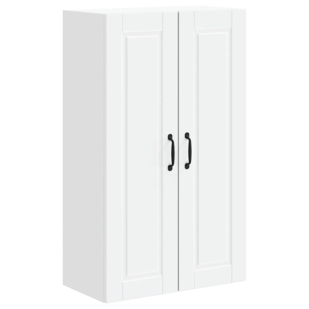 Mobile da cucina moderno da parete 60 x 31 x 100 cm con pratico spazio di archiviazione stile elegante legno ingegnerizzato bianco 02_0054475