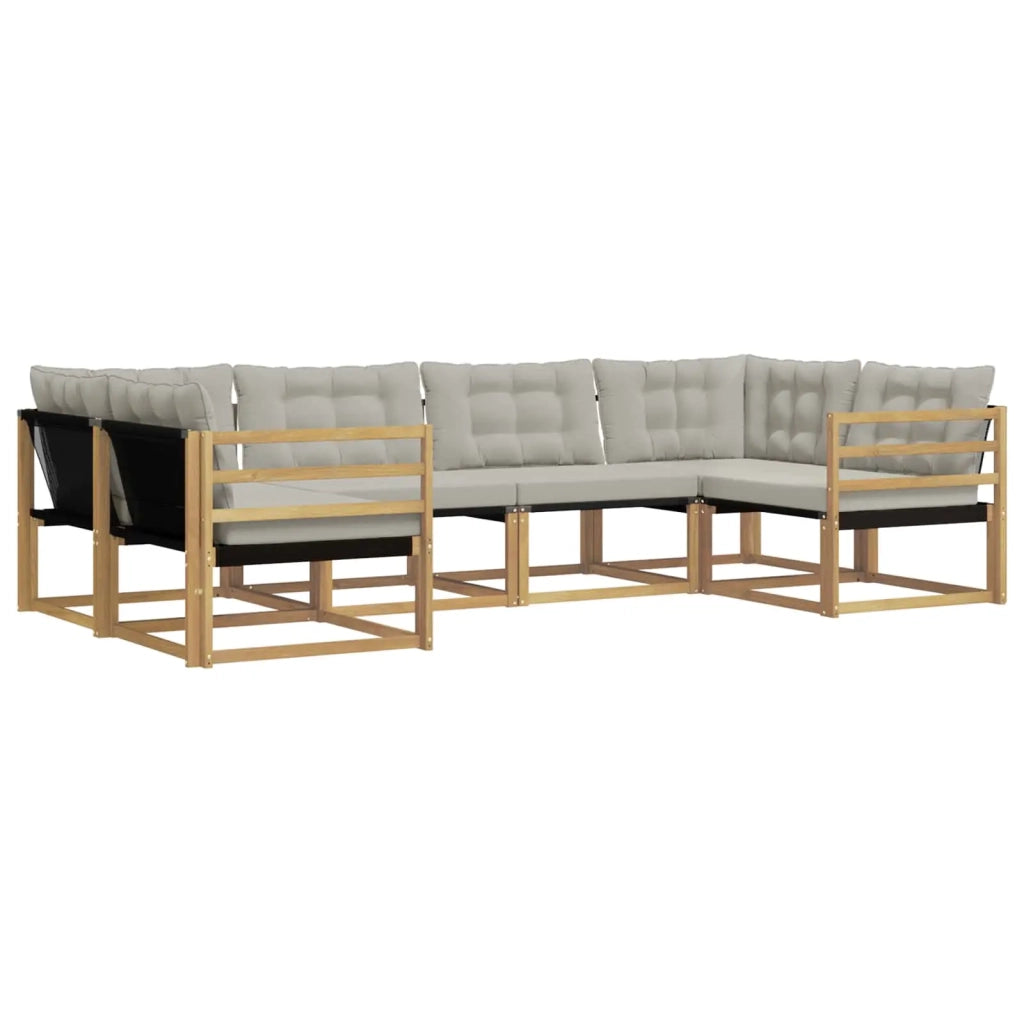 Set di divani da esterno 6 pz Bianco e Grigio Chiaro 3389009