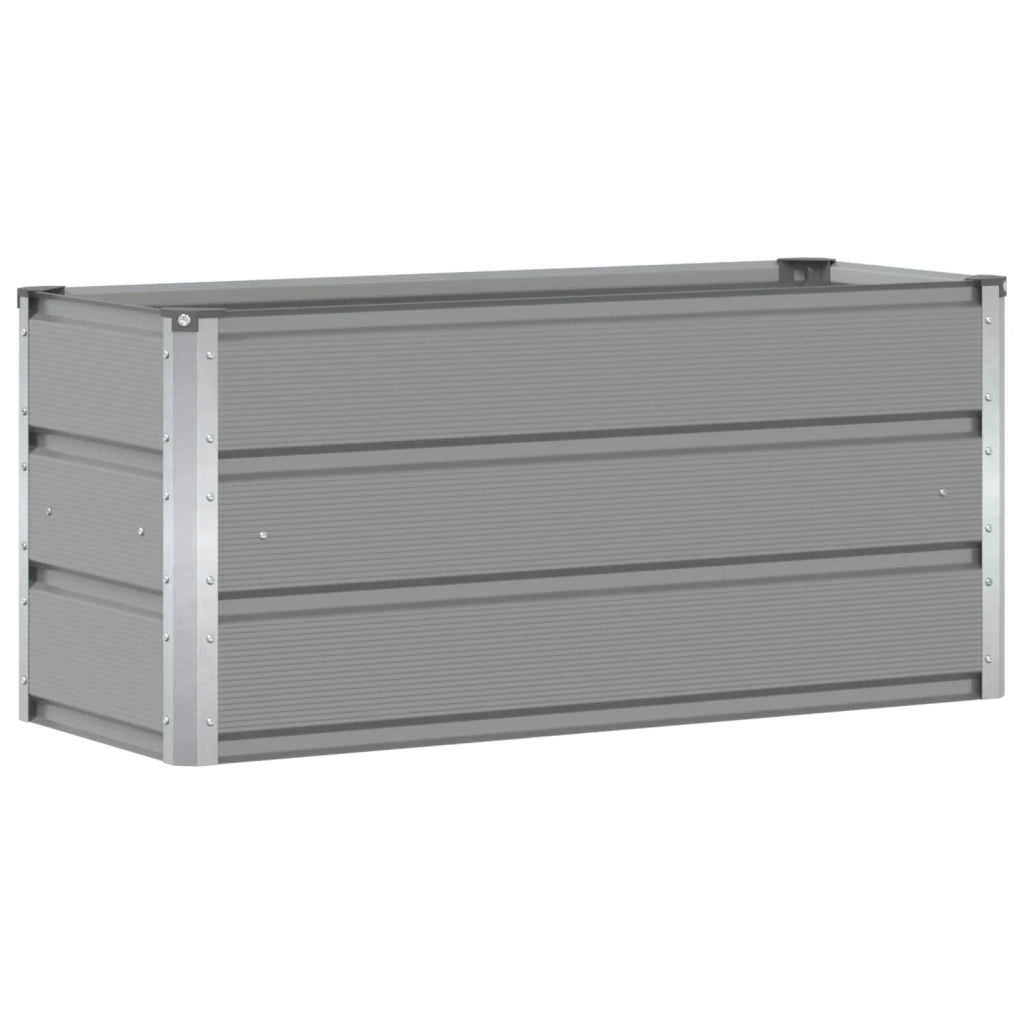 Fioriera moderna dal design minimalista 100 x 40 x 45 cm per interni/esterni in acciaio grigio chiaro. Codice articolo: 02_0059179.