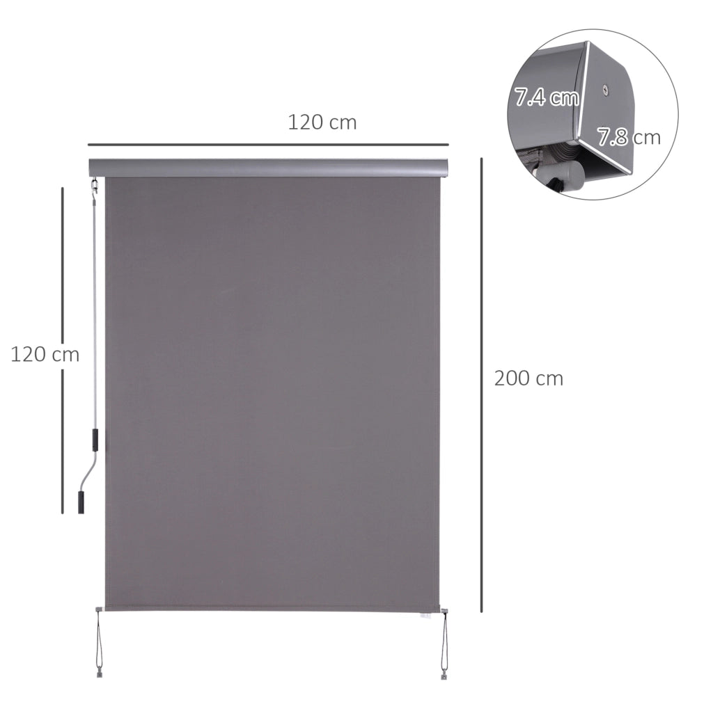 Tenda verticale da balcone grigia in alluminio con tessuto traspirante e protezione UV