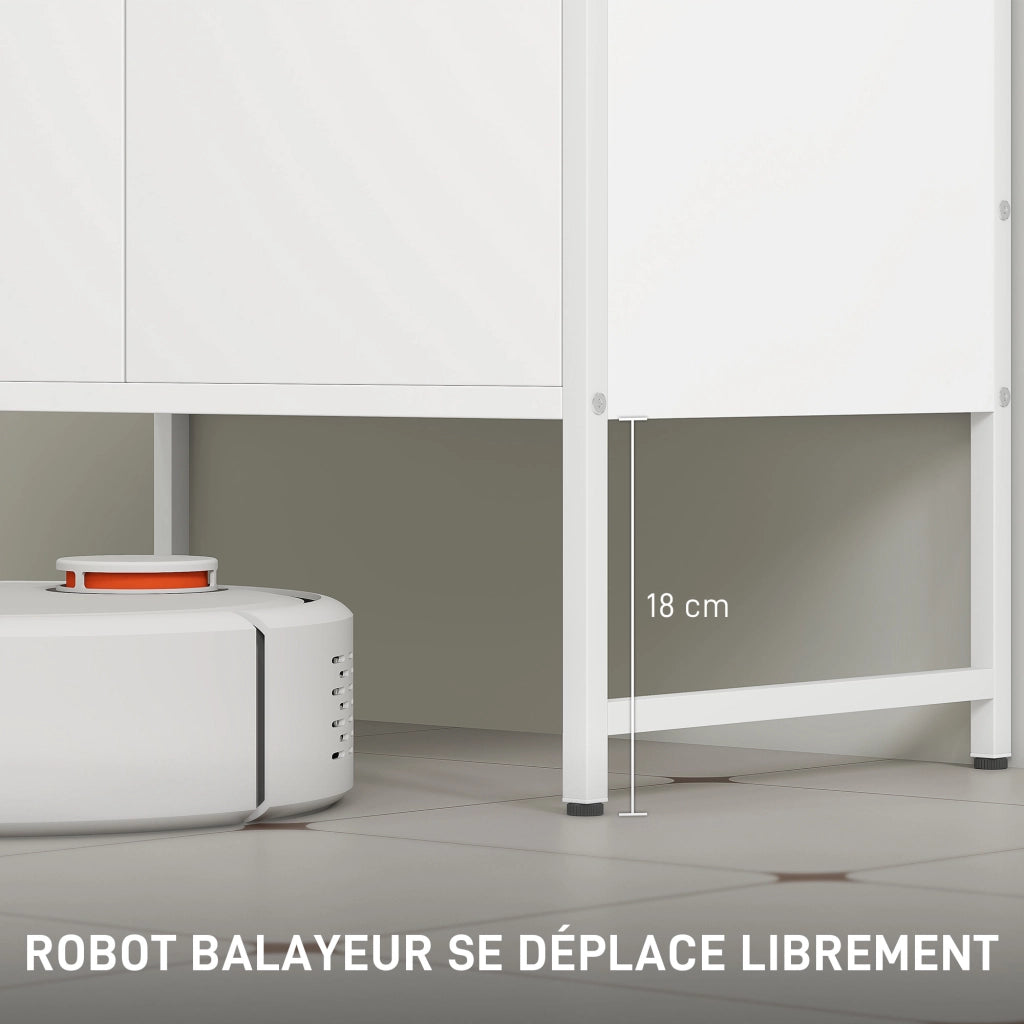 Mobile Sottolavabo Bagno con 2 Ante e Ripiano Regolabile ¨C zephmum ¨C Bianco