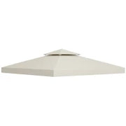 Copertura per Gazebo da Giardino Tetto Sostitutivo Anti-UV Impermeabile in Poliestere 3x3m Crema